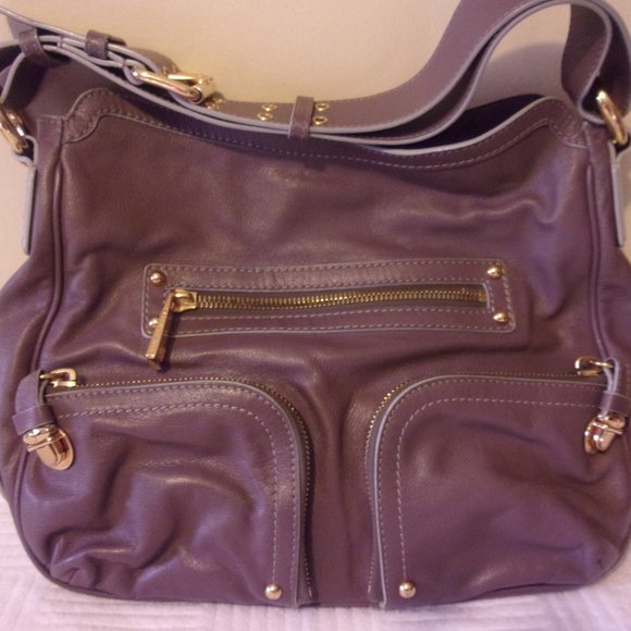 Marc Jacobs Made In ITALY Hobo/Satchel Gorgeous Gray W/Lilac Hue STUNNING Lk New - Picture 1 of 16